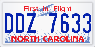 NC license plate DDZ7633