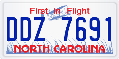 NC license plate DDZ7691