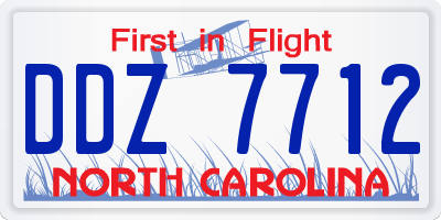 NC license plate DDZ7712