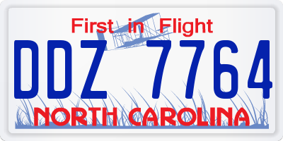 NC license plate DDZ7764