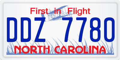 NC license plate DDZ7780