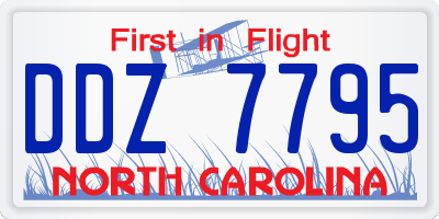 NC license plate DDZ7795