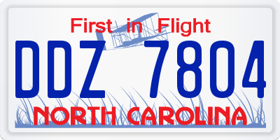 NC license plate DDZ7804