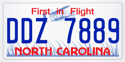 NC license plate DDZ7889