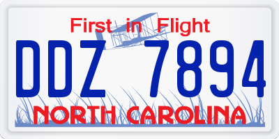 NC license plate DDZ7894