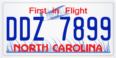 NC license plate DDZ7899