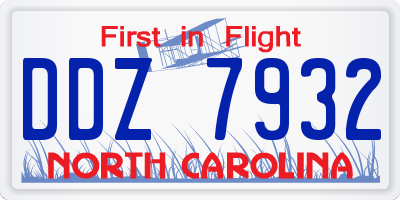 NC license plate DDZ7932