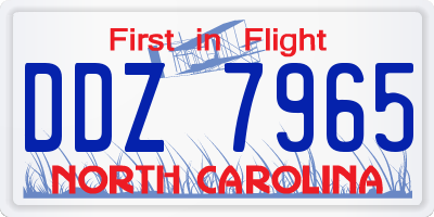 NC license plate DDZ7965