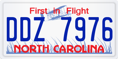 NC license plate DDZ7976