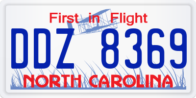NC license plate DDZ8369