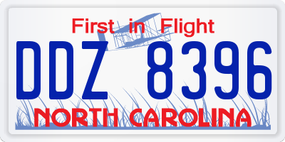 NC license plate DDZ8396