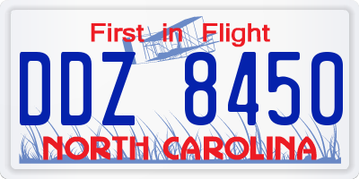 NC license plate DDZ8450