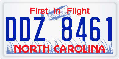 NC license plate DDZ8461