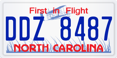 NC license plate DDZ8487