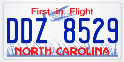 NC license plate DDZ8529