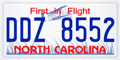 NC license plate DDZ8552