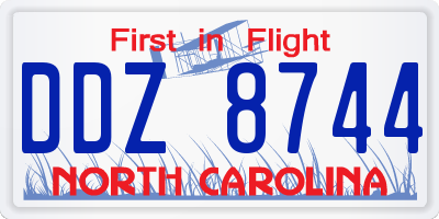 NC license plate DDZ8744