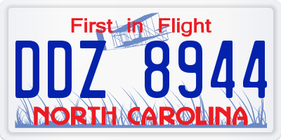 NC license plate DDZ8944
