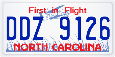 NC license plate DDZ9126