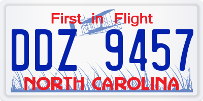 NC license plate DDZ9457