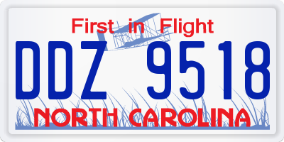 NC license plate DDZ9518
