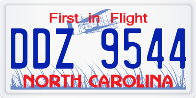 NC license plate DDZ9544