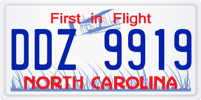 NC license plate DDZ9919