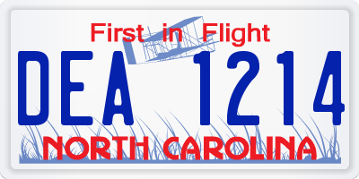 NC license plate DEA1214
