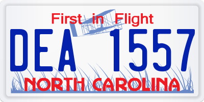 NC license plate DEA1557