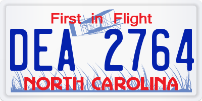 NC license plate DEA2764