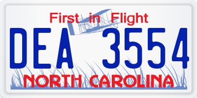 NC license plate DEA3554