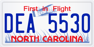 NC license plate DEA5530