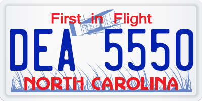 NC license plate DEA5550