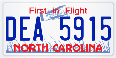 NC license plate DEA5915