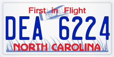 NC license plate DEA6224