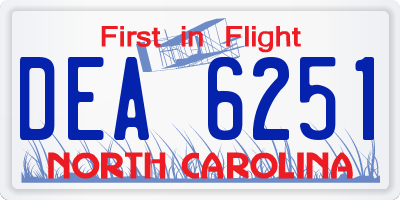 NC license plate DEA6251