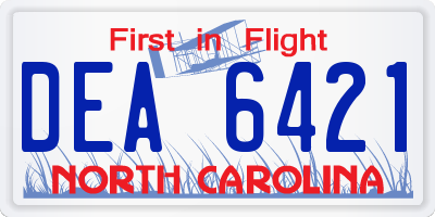 NC license plate DEA6421