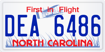 NC license plate DEA6486