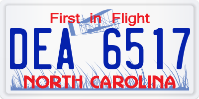 NC license plate DEA6517