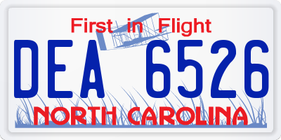 NC license plate DEA6526