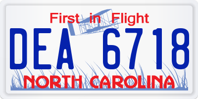 NC license plate DEA6718