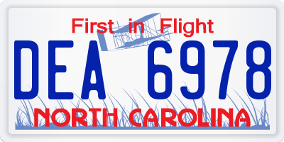 NC license plate DEA6978
