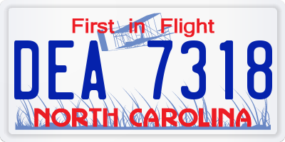 NC license plate DEA7318
