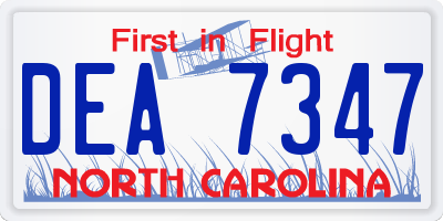 NC license plate DEA7347