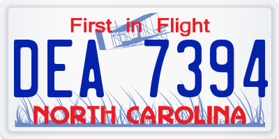 NC license plate DEA7394