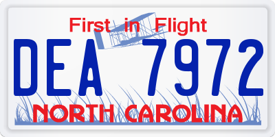 NC license plate DEA7972