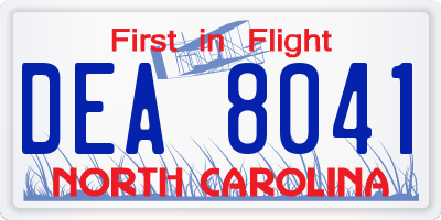 NC license plate DEA8041