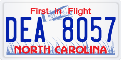 NC license plate DEA8057