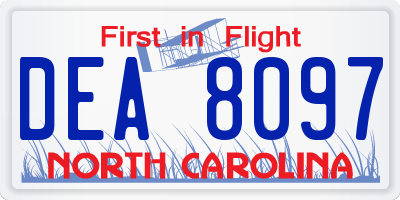 NC license plate DEA8097