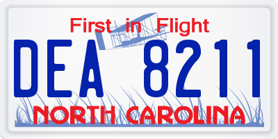 NC license plate DEA8211